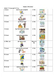 English Worksheet: Rooms in the School