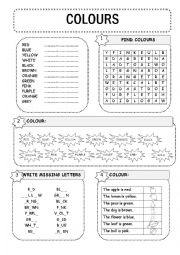 English Worksheet: COLOURS