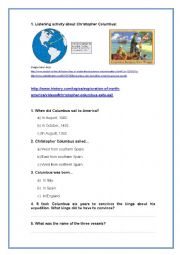 CHRISTOPHER COLUMBUS. Listening comprehension