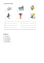 English Worksheet: Present Continuous for kids.