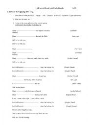 English Worksheet: I still havent found what Im looking for by U2