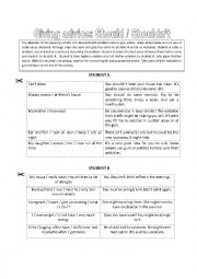 English Worksheet: Giving Advice: Should and Shouldnt