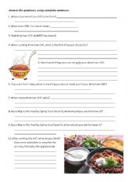 English Worksheet: Cooking American Chili (3 of 3)