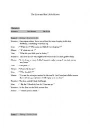 English Worksheet: The Lion and the Mouse (Play)