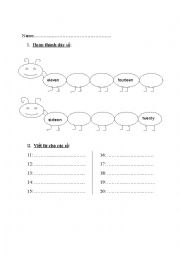 English Worksheet: numbers