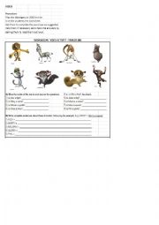 English Worksheet: Video Activity - Madagascar - Animals - A/AN