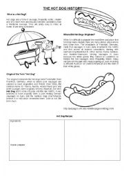 English Worksheet: The Histoty of Hot Dog