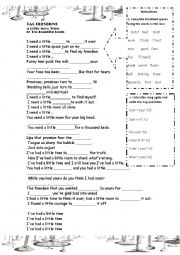 English Worksheet: TAG QUESTIONS: A Little More Time by The Beautiful South