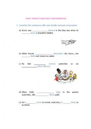 English Worksheet: PAST SIMPLE AND PAST PROGRESSIVE