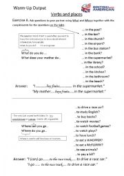 English Worksheet: What and Where - Question words