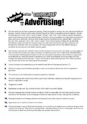 English Worksheet: advertising words