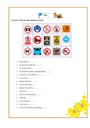 English Worksheet: signs