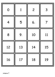 English Worksheet: Matching exercise memory game numbers up to 100