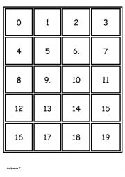 Matching exercise memory game numbers up to 100