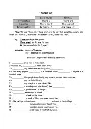 English Worksheet: there be / some, any, no