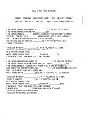 English Worksheet: Lady in Red (Chris de Burgh)