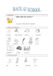 English Worksheet: BACK AT SCHOOL