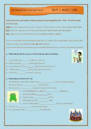 English Worksheet: AND / BUT / OR