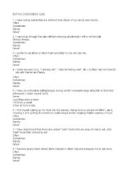 English Worksheet: Anorexia/bulimia quiz