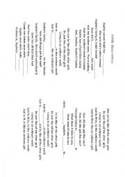 English Worksheet: Sophie. Song by Eleanor MvEvoy