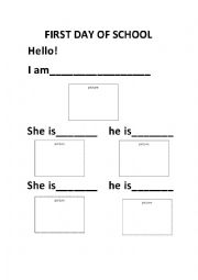 English Worksheet: first day of school