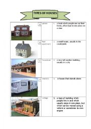 English Worksheet: Types of houses