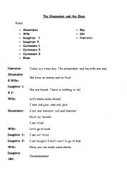 English Worksheet: The Shoemaker and the Elves