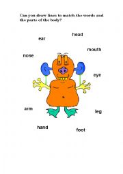 English Worksheet: Body parts