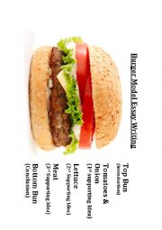 English Worksheet: 5 Step Burger Model Essay Writting