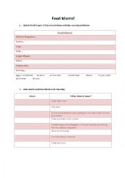 English Worksheet: Food idioms