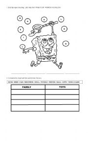 English Worksheet: Toys and family