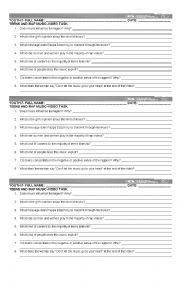 English Worksheet: TEENS AND RAP MUSIC INFLUENCE-VIDEO TASK