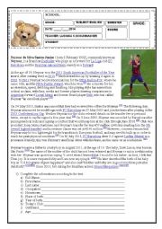 English Worksheet: Personal Information about Neymar