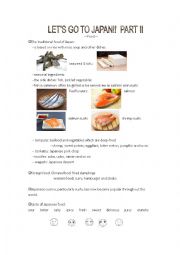 English Worksheet: Lets Go to Japan (II)--Japanese Food