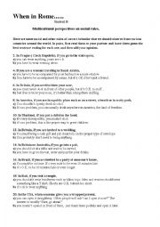 English Worksheet: When inRome B