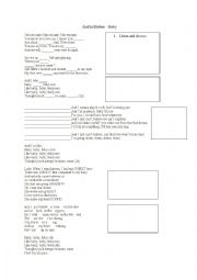 Justin Bieber - Baby (worksheet to a listening activity about the song)