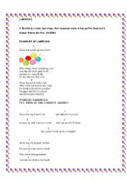 English Worksheet: Limericks