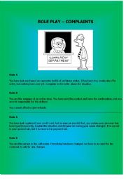 English Worksheet: Role Play- Complaints