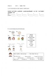 English Worksheet: family