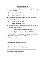 English Worksheet: Present Simple Practice 1