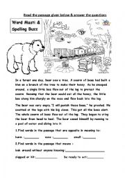 English Worksheet: comprehension