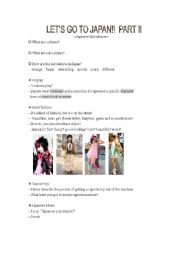 English Worksheet: Lets Go to Japan (III)--Japanese Subcultures