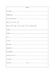 English Worksheet: Sample form