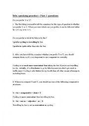 English Worksheet: Ielts - Do you prefer - Part 1 questions