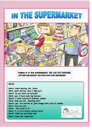 English Worksheet: In the supermarket- use some and any