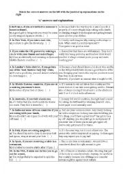 English Worksheet: When in Rome answers / match the answers to explanations