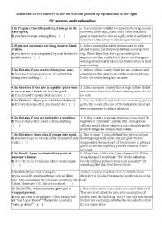 English Worksheet: When in Rome explanations B