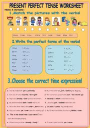 PRESENT PERFECT TENSE WORKSHEET