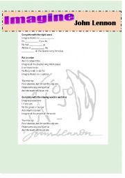 English Worksheet: Imagine - John Lennon