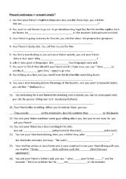 English Worksheet: present simple or present continuous